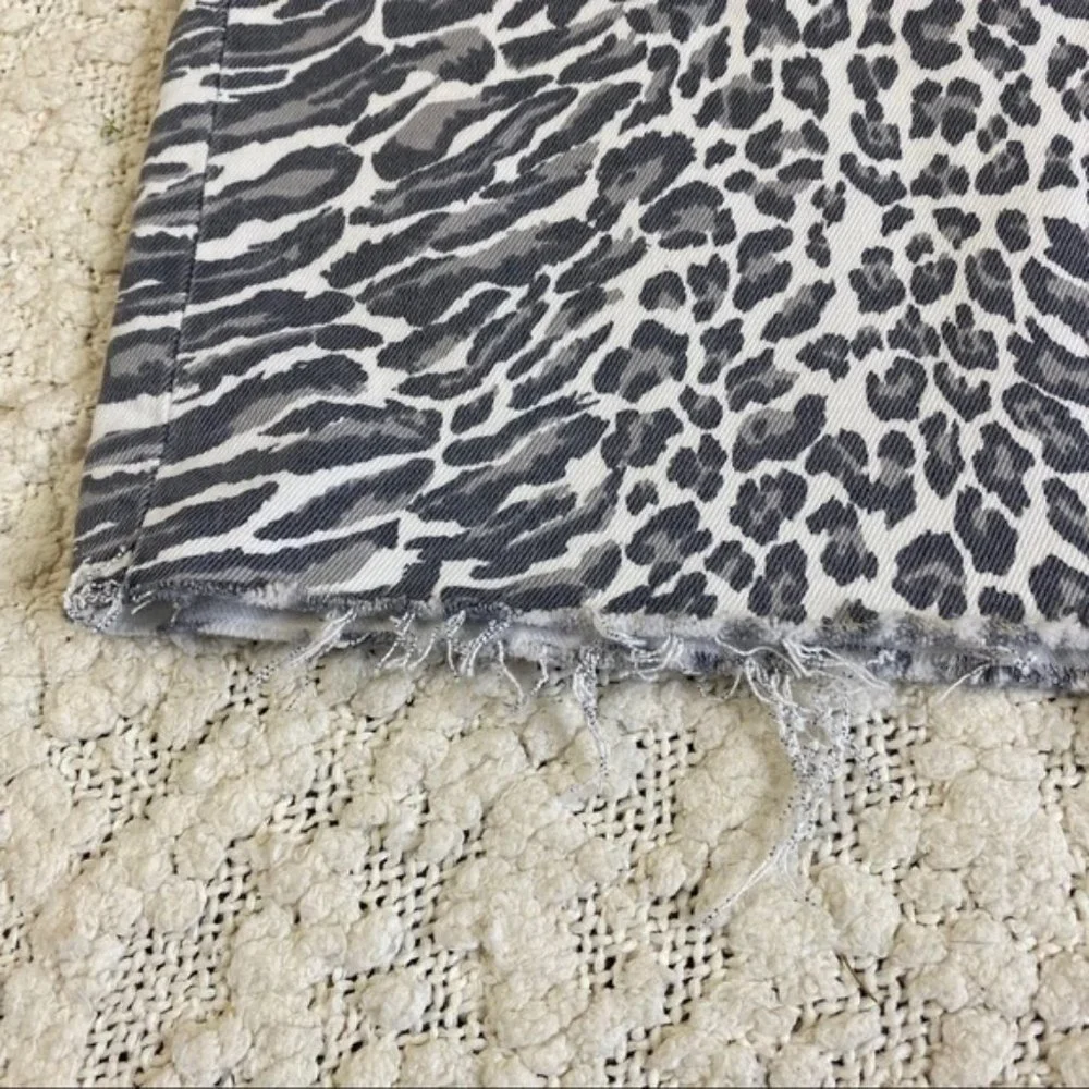 NWT Current/Elliott Leopard Denim Mini Skirt, 30 - Picture 4 of 5